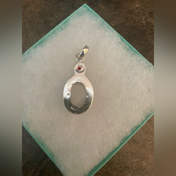 Genuine Moonstone / Garnet 925 Sterling Silver Necklace Pendant 🤍❤️ - Picture 4 of 5